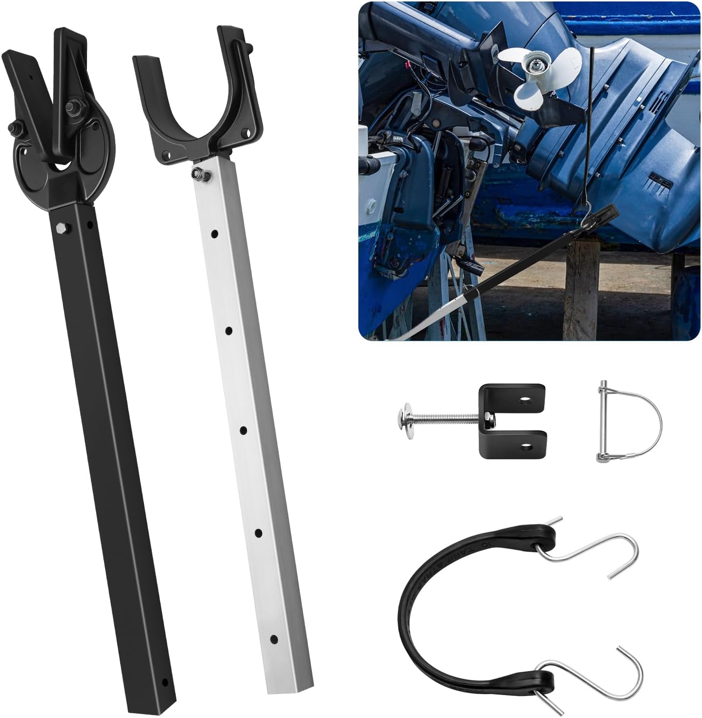 AHIER Adjustable Boat Transom Saver, Transom Savers for Outboard Motor Support,...