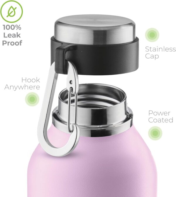 SipX Triple-Insulated Stainless Steel Water Bottle – 20oz. With Cover Lid, BPA-Free…