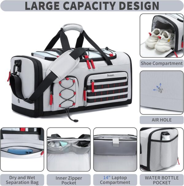 Bosstin Gym Bag for Men & Women, 45L Travel Duffle Sports Duffel Bag Gym…