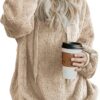 ReachMe Womens Oversized Sherpa Pullover Hoodie with Pockets Fuzzy Fleece Sweatshirt…