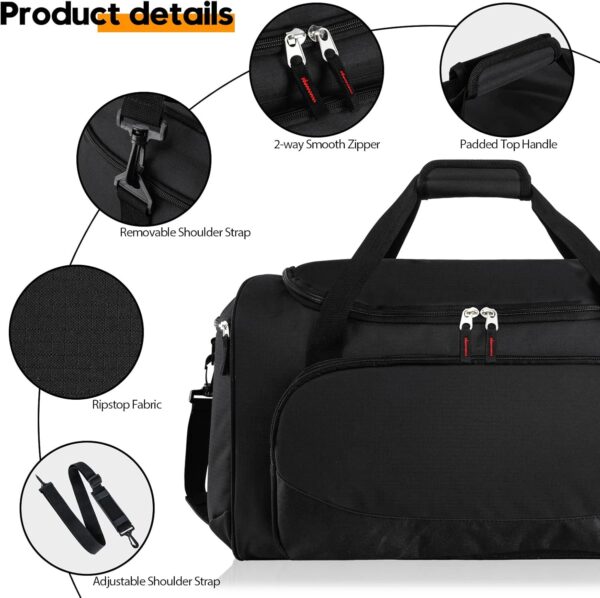 Gym Bag for Men – 55L Black Durable Large Duffle Bag for Travel, Workout,…