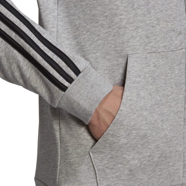 adidas Men’s Essentials French Terry 3-Stripes Full-Zip Hoodie