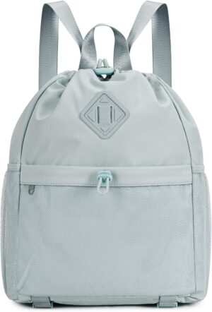 WANDF Drawstring Backpack Sports Gym Bag with Yoga Mat Strap,…