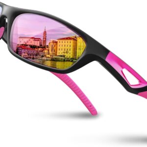 RIVBOS Polarized Sports Sunglasses Driving Sun Glasses Shades for Men Women Tr90 Frame…