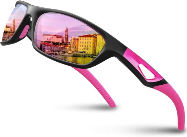 RIVBOS Polarized Sports Sunglasses Driving Sun Glasses Shades for Men Women Tr90 Frame…