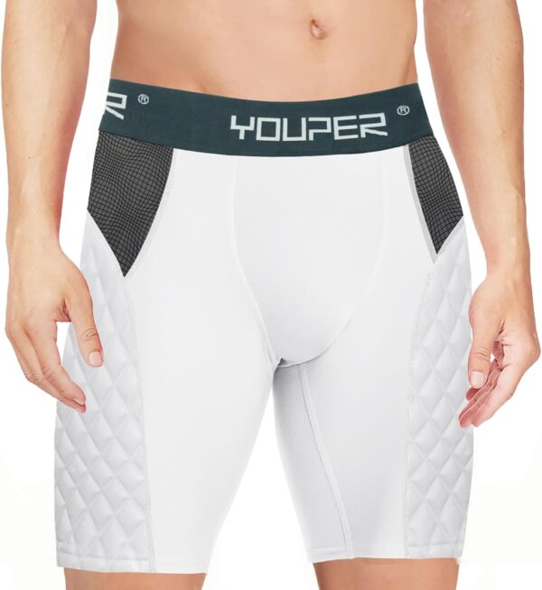 Youper Youth Elite Compression Padded Sliding Shorts w/Cup Pocket for Baseball, Football
