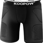 KOOPOW Youth Sliding Shorts Boys Padded Slider Shorts Sliding Pads with Cup Pocket for...