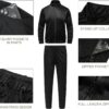 GYMELITE Men’s Athletic Full Zip Tracksuit Set Fashion Workout Sweatsuit Track Long…