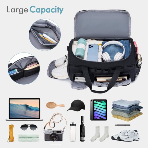 BAGZY 3 In 1 Tactical Military Travel Duffle Bag 40L with Shoe Compartment…