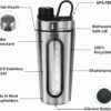 TOOFEEL Shaker Bottles for Protein Mixes 28 oz Stainless Steel Protein Shaker with 2…