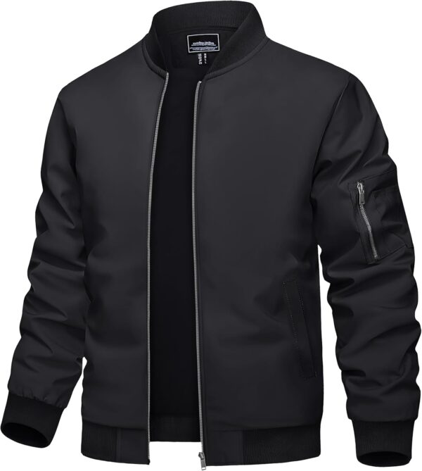 TACVASEN Men’s Bomber Jacket Lightweight Casual Spring Fall Windbreaker Zip Up Coat…