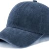 Unisex Washed Distressed Baseball Cap, Classic Low Profile Cotton Hat Plain Cap for...