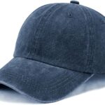Unisex Washed Distressed Baseball Cap, Classic Low Profile Cotton Hat Plain Cap for...
