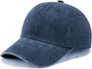 Unisex Washed Distressed Baseball Cap, Classic Low Profile Cotton Hat Plain Cap for…