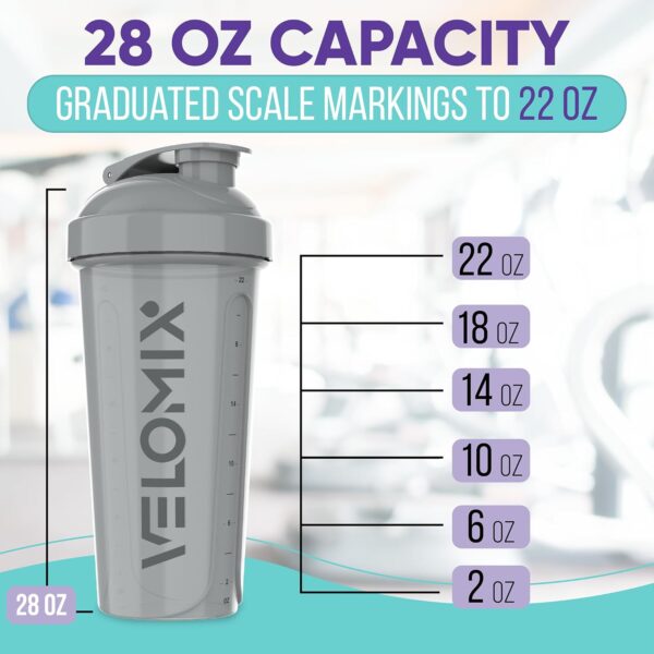 -4 PACK- 28 oz Protein Shaker Bottle for Protein Mixes – 4x Wire Whisk | Leak Proof…