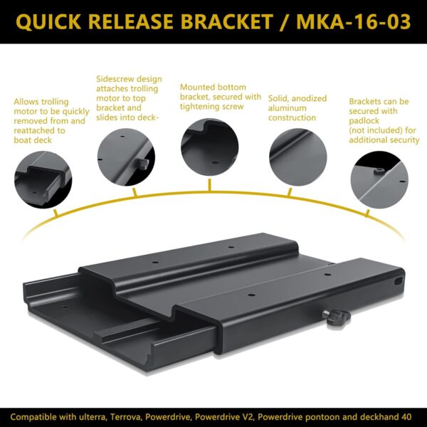 1854035 MKA-16-03 Quick Release Bracket, Trolling Motor Quick Release Mount Compatible…