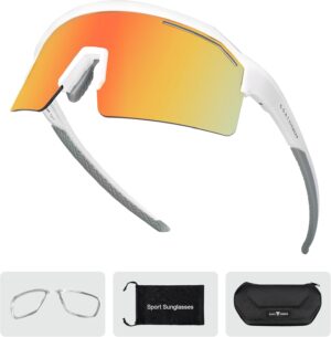 Sport Polarized Sunglasses for Men Women, UV Protection, ONE-PIECE REVO Lens, Ideal…