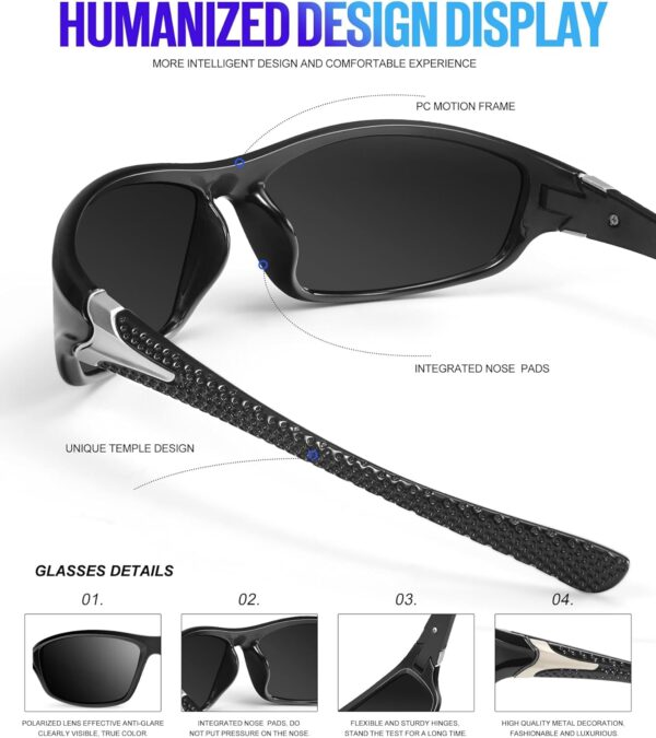 KALIYADI Polarized Sunglasses-Men Sports Sun-glasses: Mens Sunglasses Polarized UV…