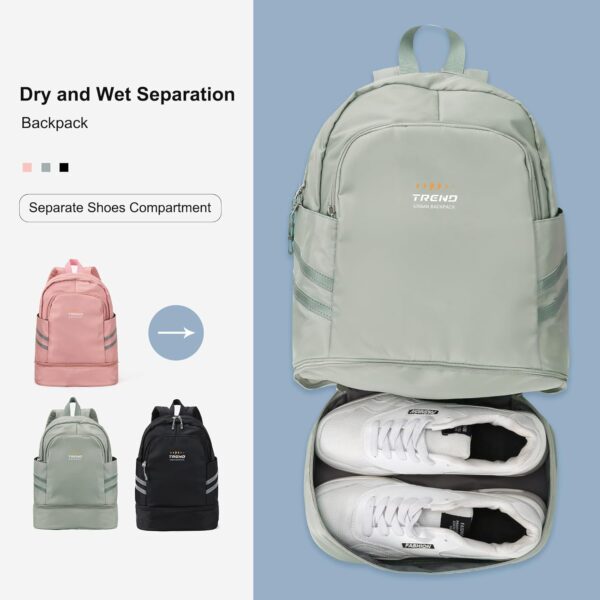 Gym Backpack for Women with Shoes Compartment & Wet Pocket, Large Travel…