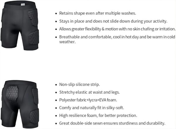 Men’s Padded Compression Pants Protector or Football Baseball Soccer Basketball Girdle