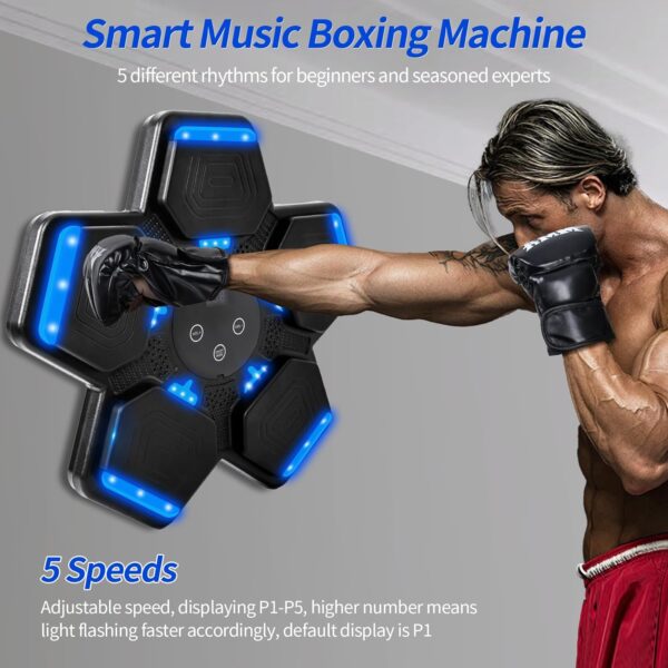 Music Boxing Machine, Wall Mount Punching Bag With Gloves, Bluetooth Target…