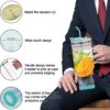 50 oz Glass Tumbler with Straw and Bamboo Lid, Handle, BPA Free Lid and Silicone Boot,…