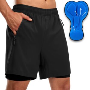 Bikewa Men’s Mountain Bike Shorts 3D Padded Loose-fit Riding Biking Cycling Bicycle…
