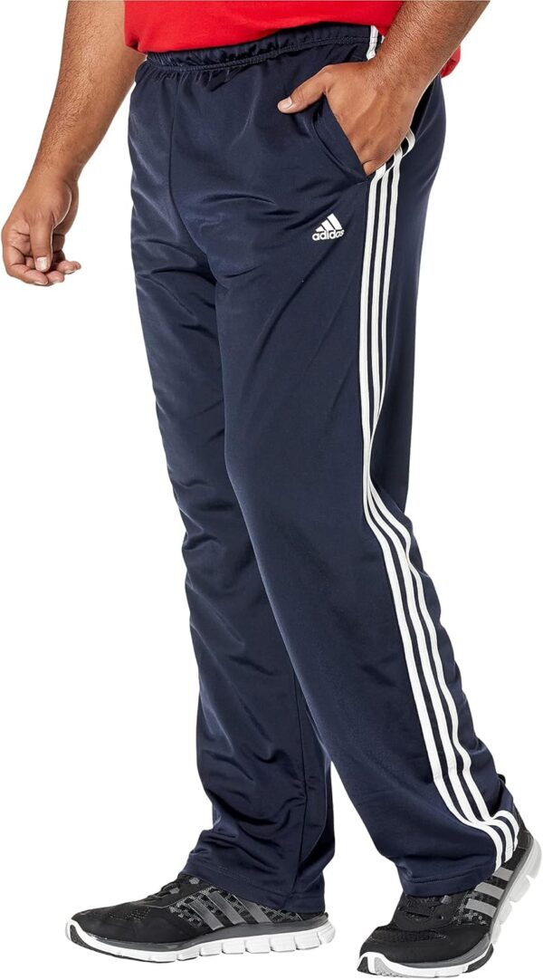adidas Men’s Essentials Warm-up Open Hem 3-stripes Tracksuit Bottoms, Black-white,