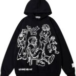 COOLMONAR Mens Cartoon Graphic Hoodies Streetwear Hooded Sweatshirt Pullover Hip Hop...