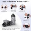 Collapsible Water Bottles,420ml Foldable Water Bottle BPA Free Reusable Lightweight…