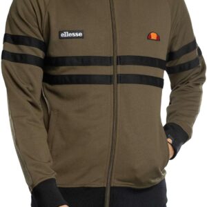 Ellesse Men’s Rimini Track Jacket, Khaki/Black