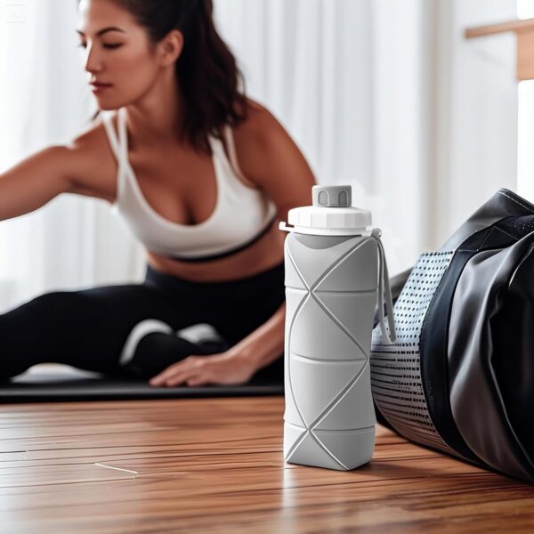 600ML 4 Pack Collapsible Water Bottles Travel water bottle Sports Portable Sport Water…