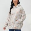 Womens Camo Hoodies Maple Leaf Print Oversized Hooded Sweatshirt Fleece Pullover…