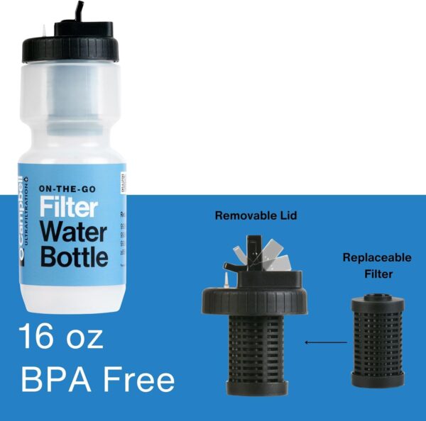 Campbell Ultrafiltration+ Water Filter Bottle – 16 fl. oz., Purification On the Go,…