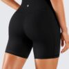 CRZ YOGA Women’s Naked Feeling Biker Shorts with Pockets 6” – High Waisted Yoga Gym…