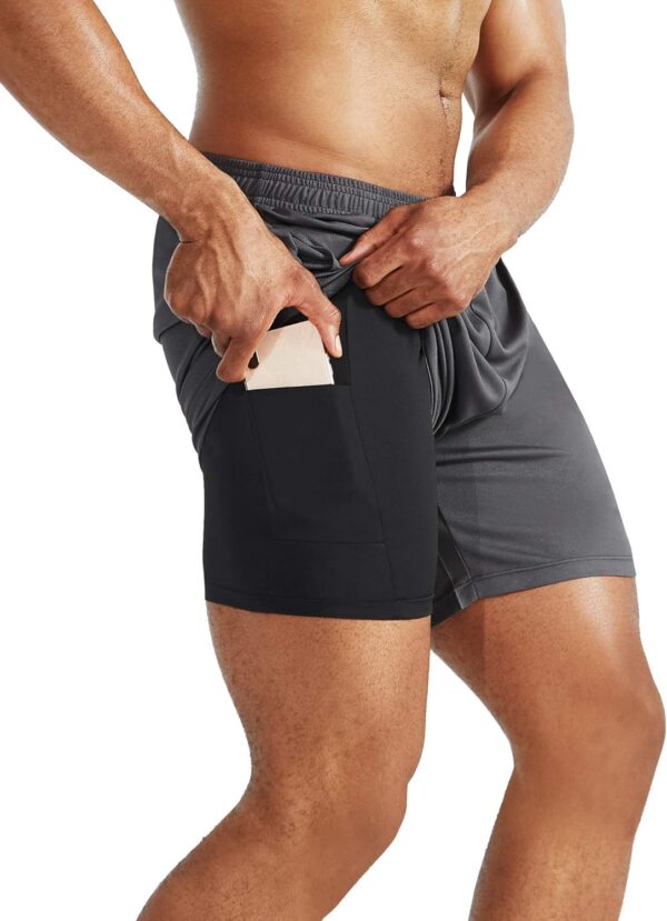NELEUS Men’s 2 in 1 Running Shorts with Liner,Dry Fit Workout Shorts with Pockets