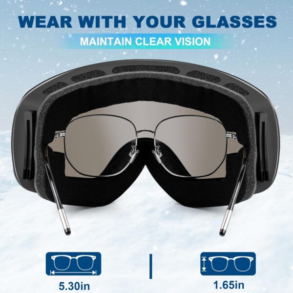 Ski Goggles Snowboard Goggles Adult, 100% UV Protection Anti-Fog Snow Goggles