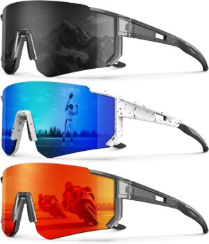 Polarized Sport Sunglasses-Men-Women Running-Sunglasses: Cycling Sun Glasses UV…