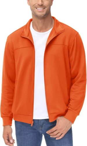 MAGCOMSEN Men’s Track Jackets Lightweight Full-Zip Casual Coat Workout Running…