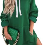 PRETTYGARDEN Women's Casual Pullover Sweatshirt Long Sleeve Split Hem Hoodie Dress...