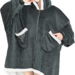 Topcee Oversized Wearable Blanket Sherpa Fleece Blanket Hoodie Comfortable Soft Warm...