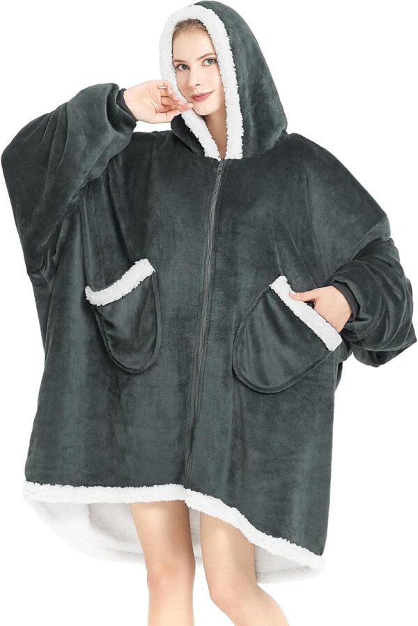 Topcee Oversized Wearable Blanket Sherpa Fleece Blanket Hoodie Comfortable Soft Warm…