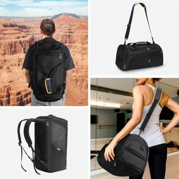 Gym Duffle Bag for Men Women, Travel Duffel Bag Backpack with Shoe…