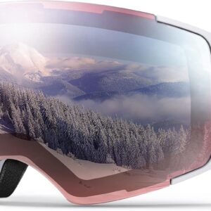 OutdoorMaster Ski Goggles PRO – Frameless, Interchangeable Lens 100% UV400 Protection…