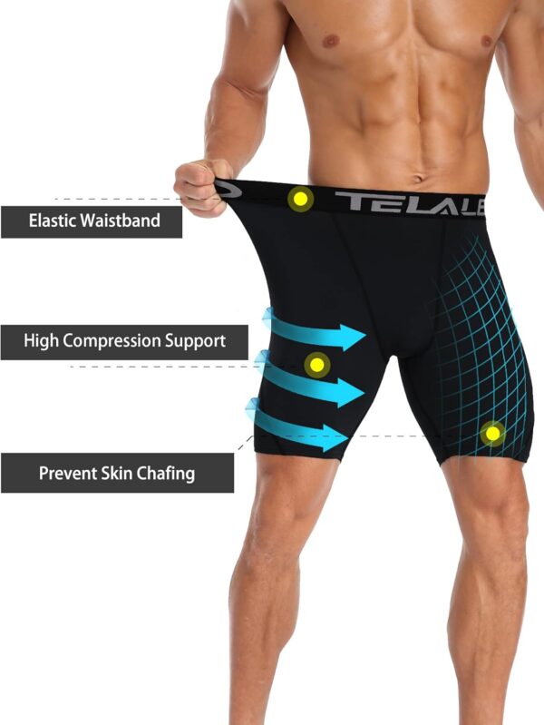 TELALEO 6 or 5 Pack Compression Shorts for Men Spandex Sport Shorts Athletic Workout…