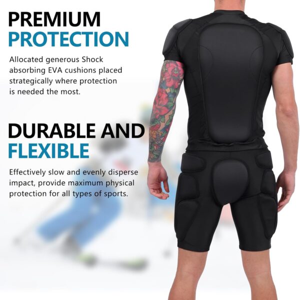 TUOY Protective Padded Shorts for Snowboard,Skate and Ski,3D Protection for Hip,Butt…