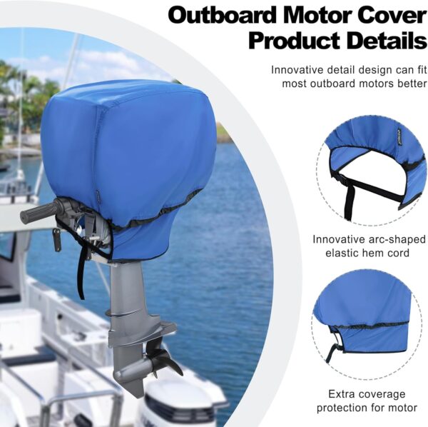 Waterproof Outboard Motor Cover 600D Fade Resistant Boat Engine Hood Cowling Cover…