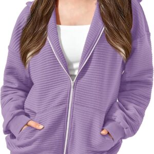 Girls Oversized Full Zip Hoodie Casual Long Sleeve Sweatshirts Cute Jackets with Pockets
