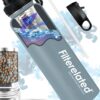 30oz Stainless Steel Portable Alkaline Filter Water Bottle, Creates Up To 9+ Ph Of...