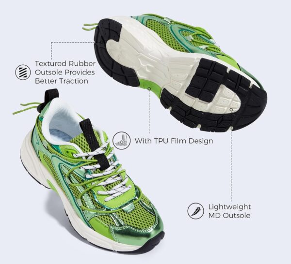 LUCKY STEP Women’s Fashion Walking Shoes Running Platform Mesh Casual Sport Gym Work…